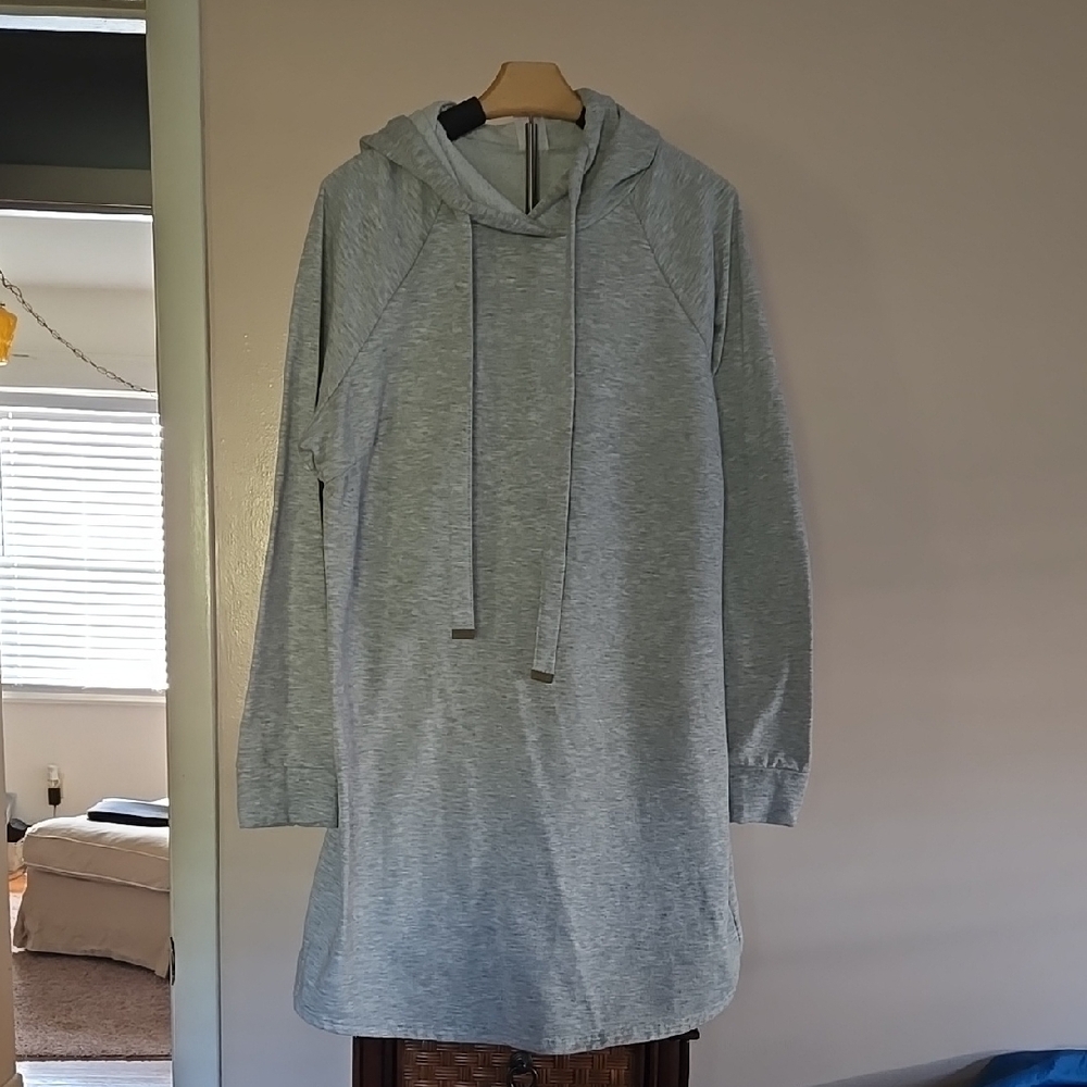 Gray Hooded Sweatshirt Dress